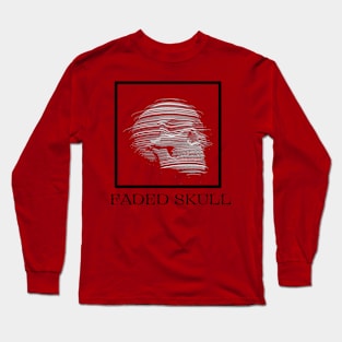 Faded Skull on Men's T-Shirt Long Sleeve T-Shirt